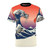 A stylish t-shirt featuring a French bulldog inspired by the famous "Great Wave off Kanagawa" artwork.