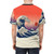 Corgi Japanese Wave T-shirt featuring a playful ocean scene with corgis - men back