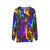 Rave sweatshirt with psychedelic neon glow stick pattern - hanging