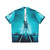 Vintage movie-inspired Hawaiian shirt with Tron-style design - Back