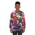 Rainbow Skull Sweatshirt with Takashi Murakami Inspired Floral Design - women