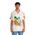 Vintage-inspired Hawaiian shirt featuring a tiger with a comedic expression in a minimalist, pop art design - People Front