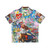 Colorful Hawaiian shirt featuring a pop art collage of urban style elements