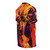Fiery ghost rider character on a motorcycle in a pop art style graphic tee - men right