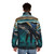 Puffer jacket with a dreamy, ethereal design featuring whales and the moon - men back