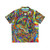 Colorful psychedelic rainbow and wolf Hawaiian shirt
