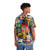 Vintage Pan Am travel-themed Hawaiian shirt with retro sticker pattern - People Back