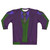 Purple cosplay sweatshirt featuring the iconic Joker design