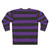 Purple and black wide horizontal striped sweatshirt - Back