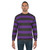 Purple and black wide horizontal striped sweatshirt - men