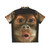 funny chimpanzee face print hawaiian vacation shirt - Back
