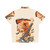Retro Kaiju Hawaiian Shirt with Croissant and Monster Design - Back