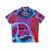 Psychedelic Hawaiian Shirt with Alex Grey Art and Trippy Floral Pattern - Back