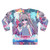 Psychedelic anime-inspired sweatshirt with synthwave design - Back