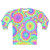 Psychedelic summer sweatshirt with boho, bright, and colorful designs
