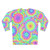 Psychedelic summer sweatshirt with boho, bright, and colorful designs - Back