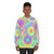 Psychedelic summer sweatshirt with boho, bright, and colorful designs - women