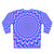Psychedelic optical illusion sweatshirt in blue and pink - Back