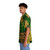 Grunge monstera leaves Hawaiian shirt with tropical botanical print - People Left
