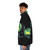 Stylish puffer jacket with a surreal, intergalactic design featuring the moon, stars, and planets - men side left