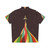 Vintage Hawaiian shirt with colorful kaleidoscope and rocket design - Back