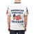 Proud American Workforce Trucker T-Shirt featuring an American flag design - men back