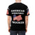 Patriotic American Workforce Pride T-shirt design featuring an American flag and occupational symbolism - men back