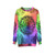 Digimon mandala sweatshirt with colorful, vibrant design - hanging