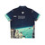 free vintage surrealist hawaiian shirt with space collage art