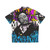 Retro Graffiti Hawaiian Shirt in Vibrant Yellow and Blue Colors - Back