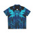 Vibrant blue Hawaiian shirt with tropical floral print for gaming and pop culture fans