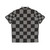 Gray and Black Checkered Hawaiian Shirt - Back