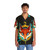 fox head hawaiian shirt with tropical animal print pattern - People Front