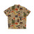 Vintage Halloween Hawaiian Shirt with Bats, Pumpkins, and Haunted House - Back