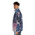 Tropical monstera leaf puffer jacket with vibrant watercolor design - men side left
