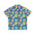 Retro dinosaur print Hawaiian shirt with 90s inspired design