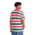 Retro deckchair stripes Hawaiian shirt in forest green and pink - People Back