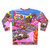 Pink sweatshirt featuring a candyland design with sweet treats - Back