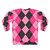 Pink argyle design sweatshirt - Back