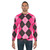 Pink argyle design sweatshirt - men
