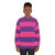 Pink and purple wide striped sweatshirt - women