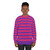 Pink and purple striped sweatshirt - women
