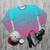 Soft Pastel Gradient Sweatshirt in Pink and Aqua - flat lay