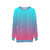 Soft Pastel Gradient Sweatshirt in Pink and Aqua - hanging