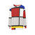 Piet Mondrian inspired geometric sweatshirt with primary colors - hanging