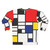 De Stijl inspired minimalist sweatshirt with primary color design - Back