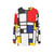 De Stijl inspired minimalist sweatshirt with primary color design - hanging