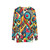 Geometric abstract art sweatshirt with vibrant, dynamic pattern - hanging