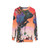 Psychedelic sweatshirt with surreal sci-fi cosmic design - hanging