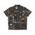 Retro Hawaiian shirt with audio-inspired cubist and geometric pattern - Back